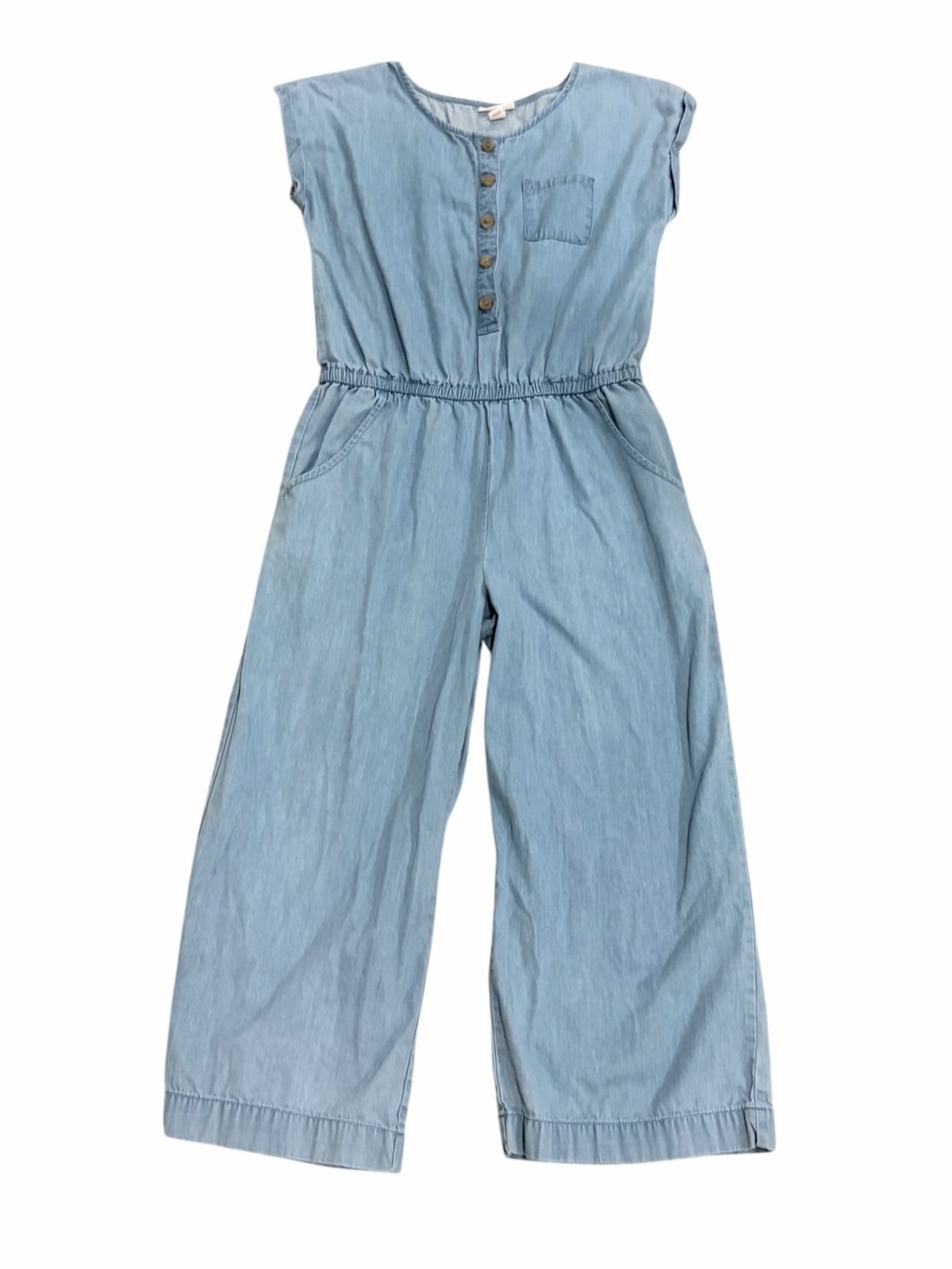 Cat & Jack Light Blue Denim-Style Kids One-Piece Jumpsuit